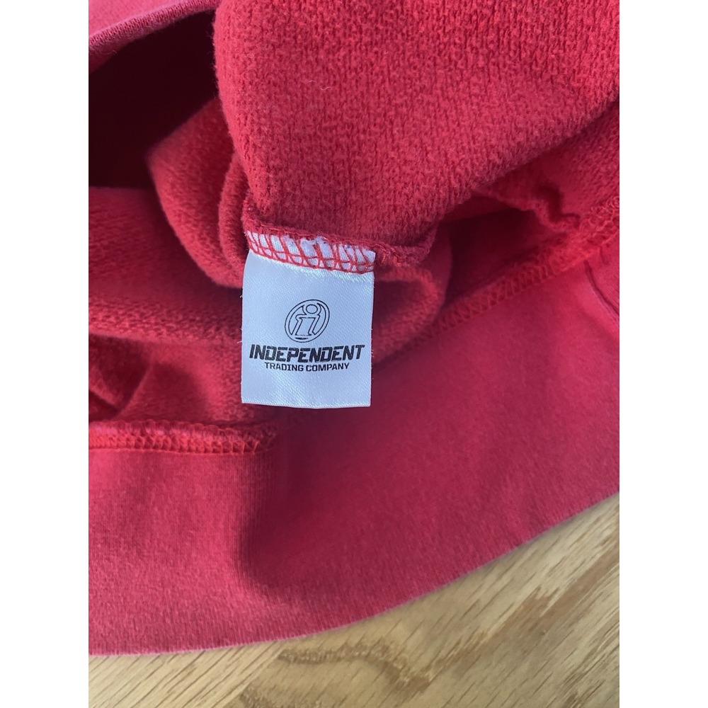 Independent Trading Company "God First" Red Hoodie SZ LRG Church Drawstring - Picture 8 of 11